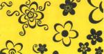 Goma Eva 35x47 Flores Negro Fondo Amarillo 2mm