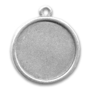 Comprar Base con ribete para Colgante Plata Vieja - 21mm | Arcilla de Metal | Tienda de manualidades con Art Clay Silver, Precious Metal Clay (PMC), Fimo, Sculpey Premo