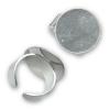 Base Anillo Regulable Plateado - Disco Plano 20mm