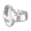 Base Anillo Regulable Redondo Plateado - Fimo - 22mm