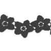 Encaje de flores negro 19mm x 1m